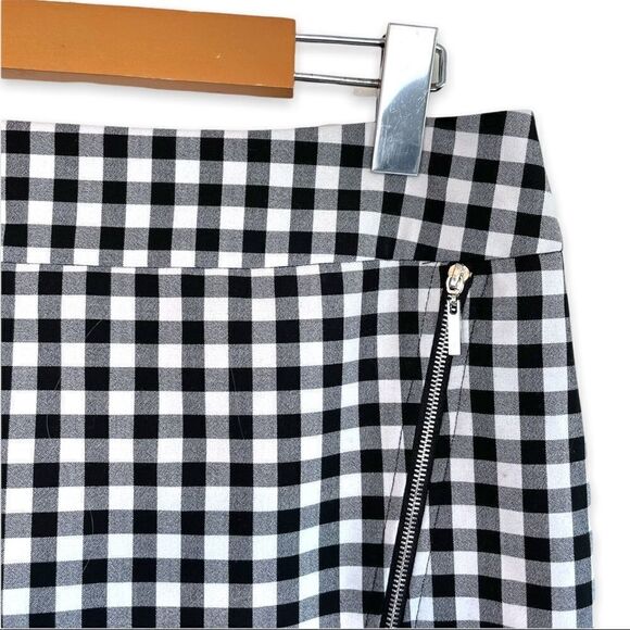 Le Château Asymmetrical Gingham Plaid Zip Detail Skirt - Picture 2 of 6